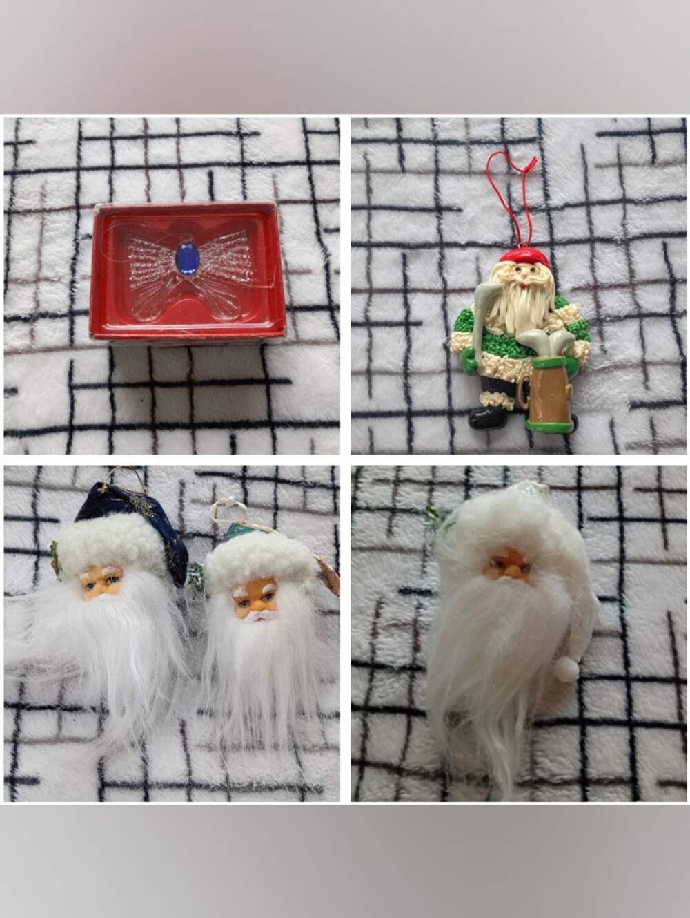 Assorted Lot Of Christmas Ornaments Five Pieces Total